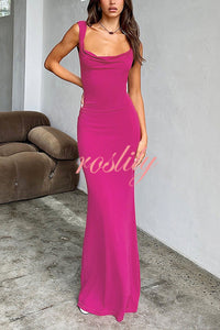 Sexy Backless Stitching Bow Slim Maxi Dress