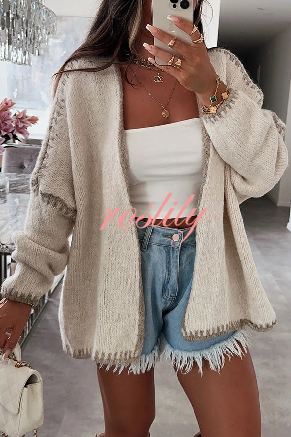 Fashionable Casual Long-sleeved Loose Knitted Cardigan