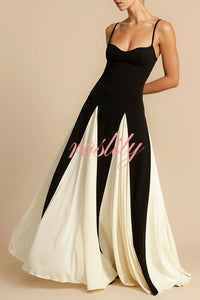 Timeless Elegance Panelled Tulle A-line Slip Maxi Dress