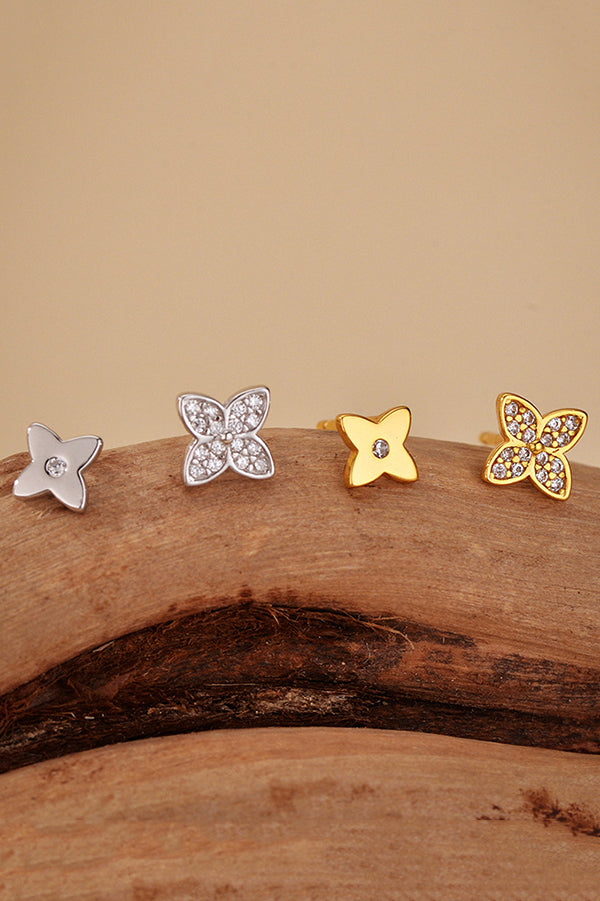 Fashionable Diamond Four-leaf Clover Earrings