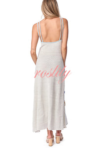 Beach Shell Printed Sling Vacation Style Loose Maxi Dress