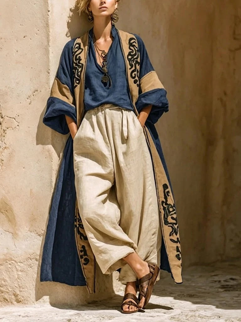 Bohemian 3-Piece Cotton-Linen Set