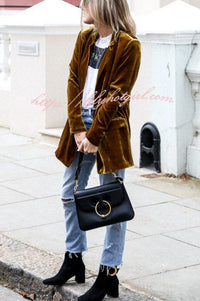 Eye Catching Street Style Velvet Blazer