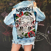 Halloween Print Long Sleeve Denim Jacket