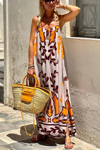 Sunday＊s Color Palette Ethnic Printed Loose Cami Maxi Dress