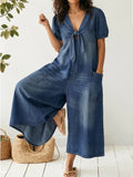 Effortless Tie-Front Denim Midi Dress