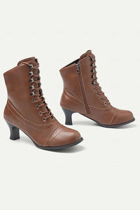 British Style Thick Heel Mid Calf Boots