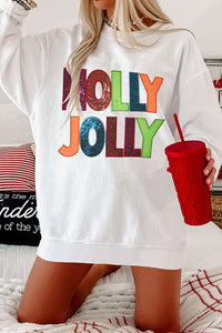 Christmas Multicolor Letter Sequined Loose Casual Long Sleeve Sweater