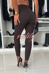 Feeling of Confidence High Rise Pocketed Tapered Pants