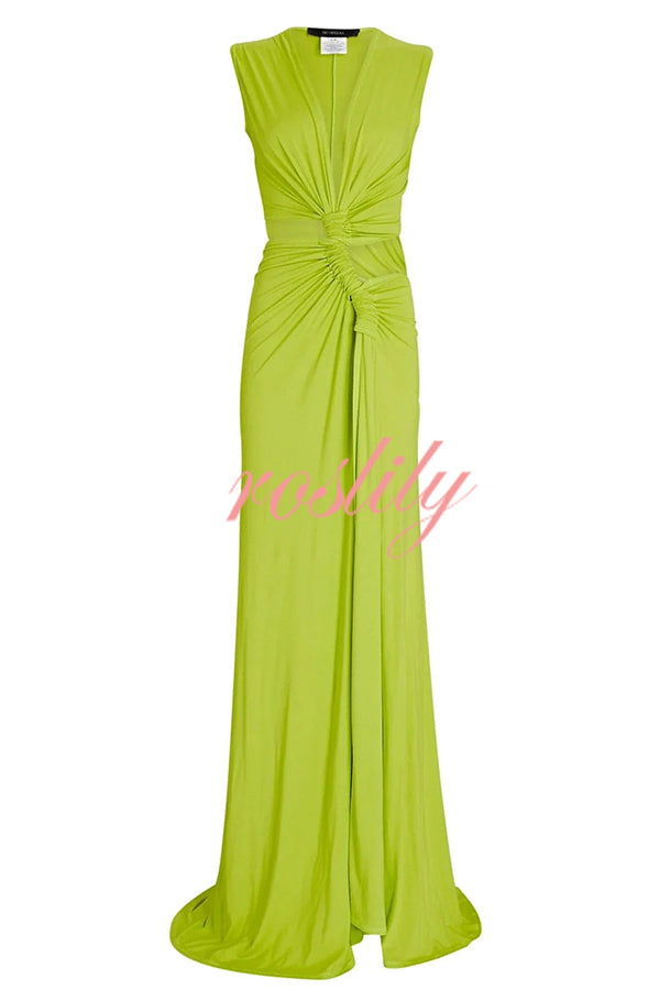 She’s A Winner Jersey Triple Loop Cutout Stretch Maxi Dress