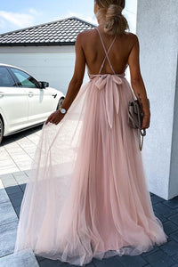 The Day We Met Pleated Backless Maxi Dress