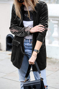 Eye Catching Street Style Velvet Blazer