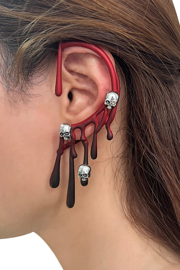 Halloween Lava Retro Burgundy Single Earrings