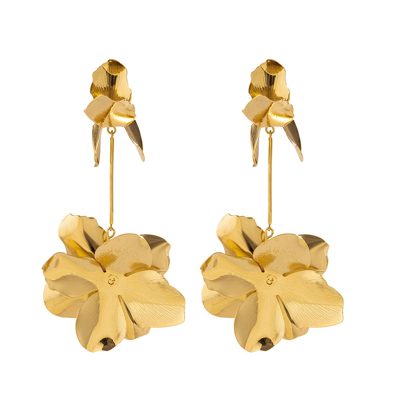 Dopamine Flower Retro Fashion Metal Stud Earrings