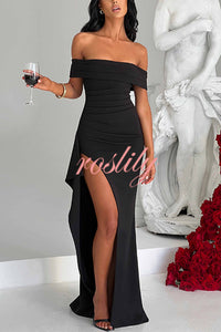 Sexy Lady Off Shoulder High Slit Maxi Dress