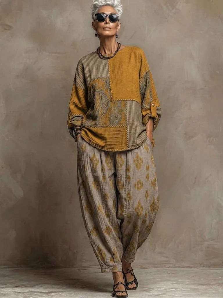 Paisley Print Cotton Linen Set