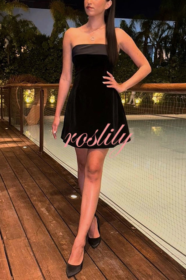 Fashionable and Sexy Strapless Backless Mini Dress