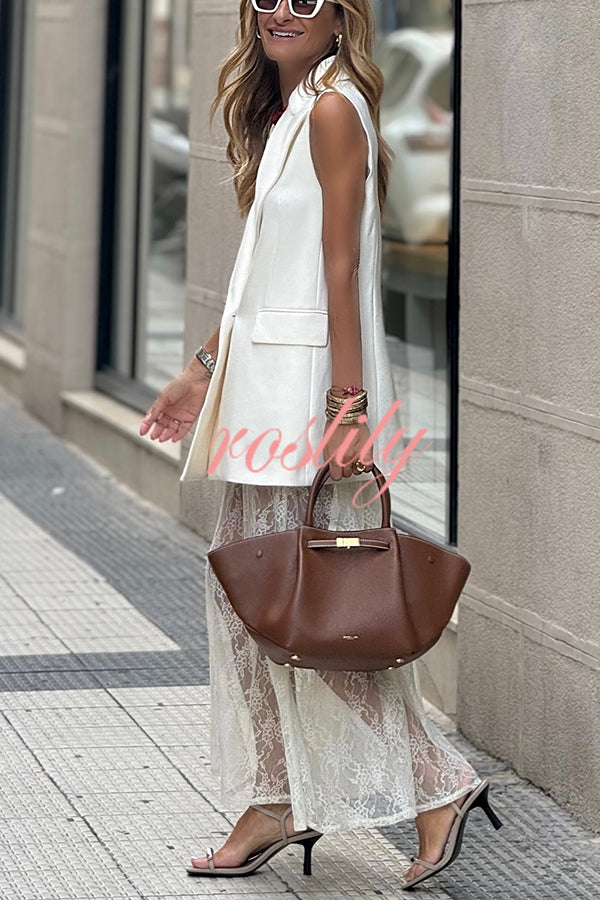 Elegant Casual Feeling Lapel Loose Suit Vest