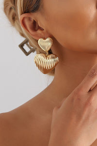 Double Heart Temperament Light Luxury Retro Earrings