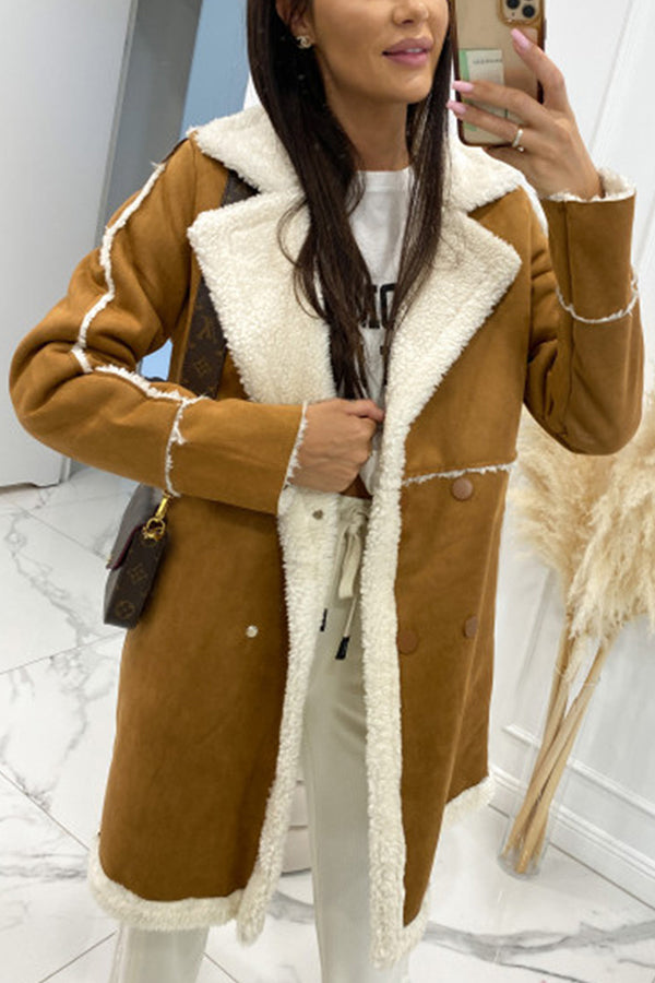 Fashionable Lamb Wool Patchwork Casual Jacket