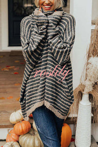 Perfect Timing Stripe Pocketed Tunic Sweater