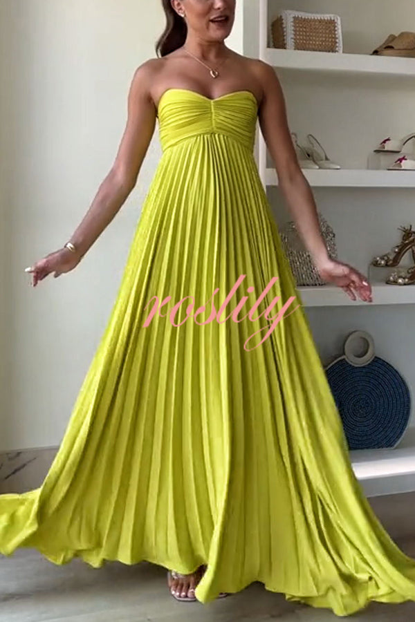 Exquisite Princess Pleated Off Shoulder with Scarf Party Maxi Dress