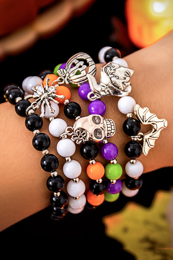 Halloween Colorful Beaded Skeleton Witch Bracelet