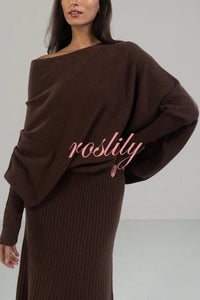 Solid Color Round Neck Long Sleeve Loose Knitted Sweater