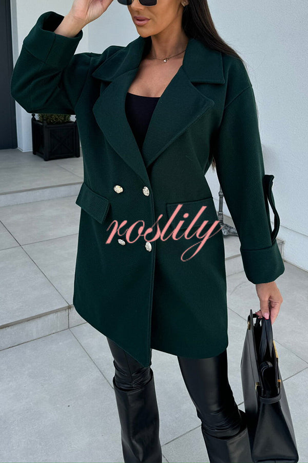 Stylish Lapel Double-breasted Loose Coat