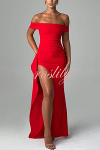 Sexy Lady Off Shoulder High Slit Maxi Dress