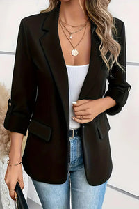 Solid Color Casual Long Sleeve Lapel Blazer