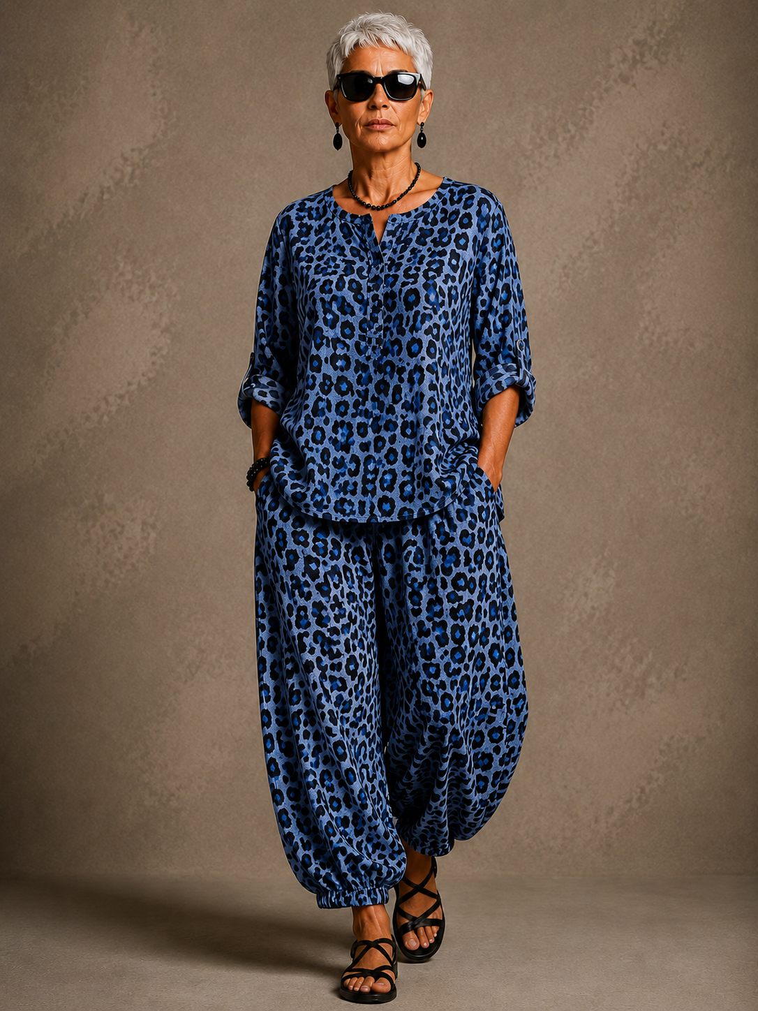 Wild Spirit Leopard Print Linen Set
