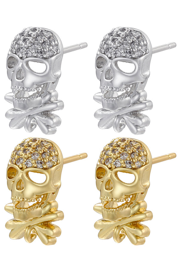 Halloween Zircon Skull Stud Earrings