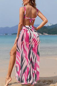 Unique Printed Loose High Waist Split Beach Pants