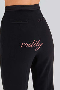 Women Power High Rise Side Zipper Flare Slim Fit Pants