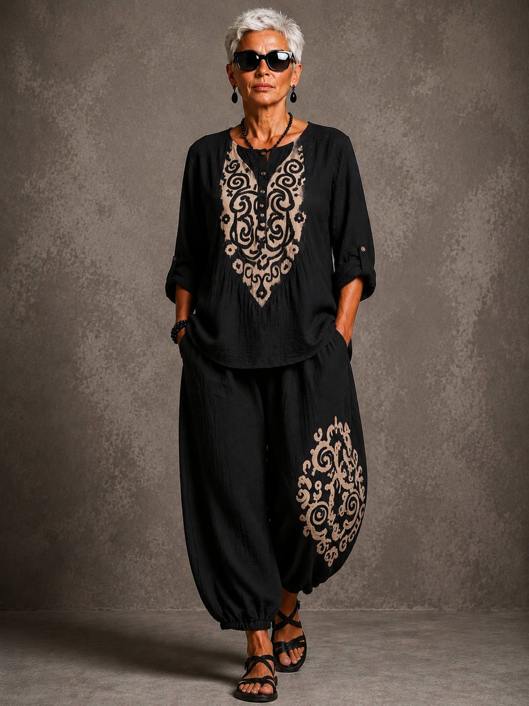 Bohemian Flow Linen Relaxed Two-Piece Set