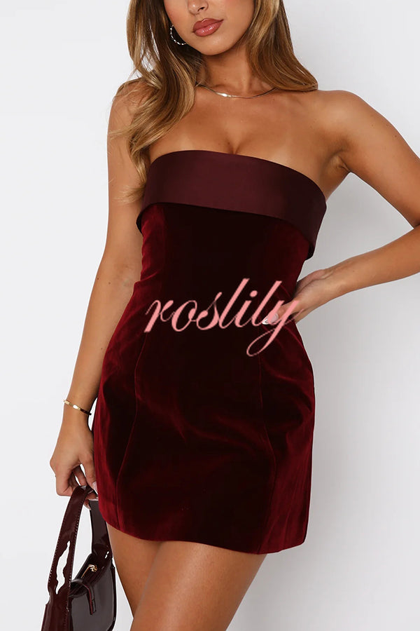 Fashionable and Sexy Strapless Backless Mini Dress