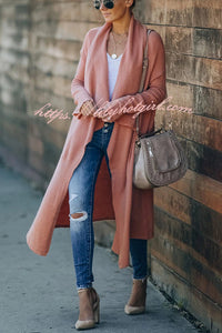 Fireside Pocketed Oversized Drape Neckline Knit Cardigan