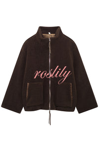 Solid Color Stitching High Collar Long Sleeve Loose Pocket Woolen Coat