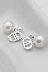 Vintage Double D Shape Pearl Earrings