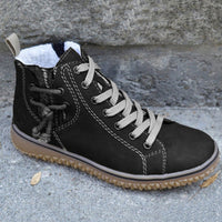 Fashionable Flat Lace-up Padded Martin Boots