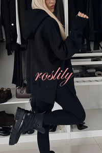 Fashion Loose Casual Hooded Long Sleeve Sweatshirt and Elastic Waist Leggings Set