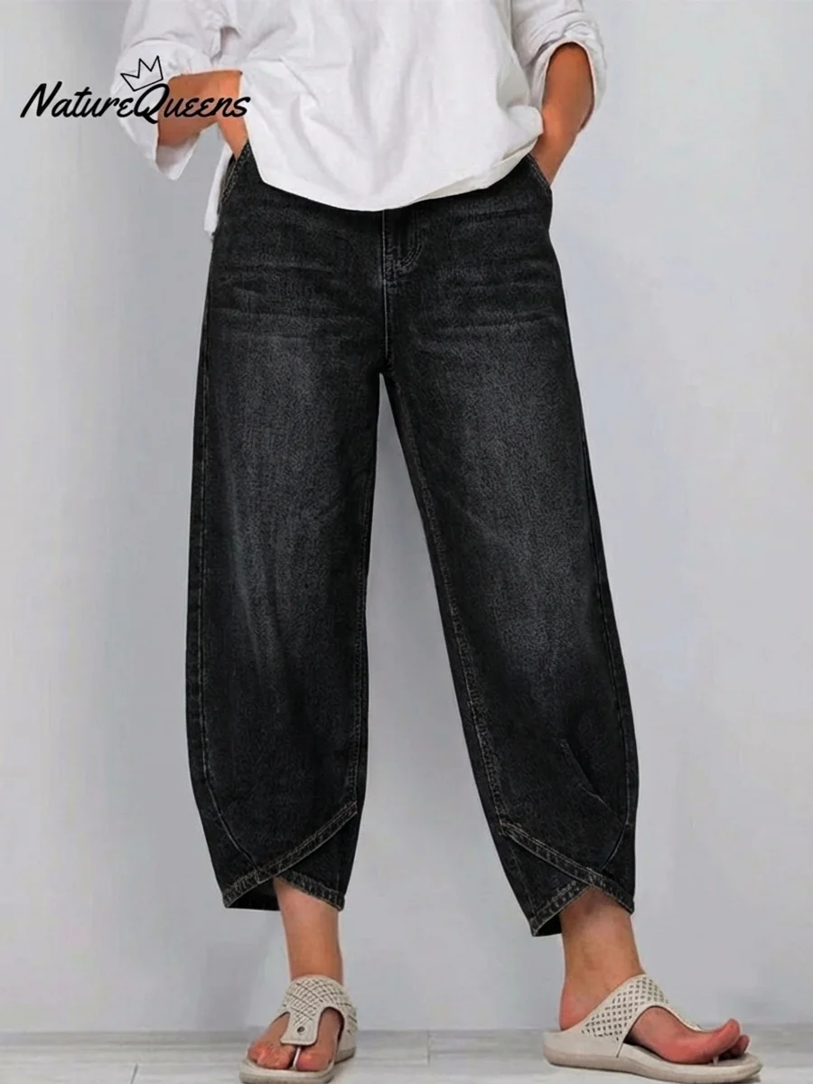Casual Simple Denim Cotton Pants