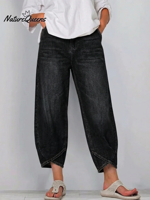 Casual Simple Denim Cotton Pants