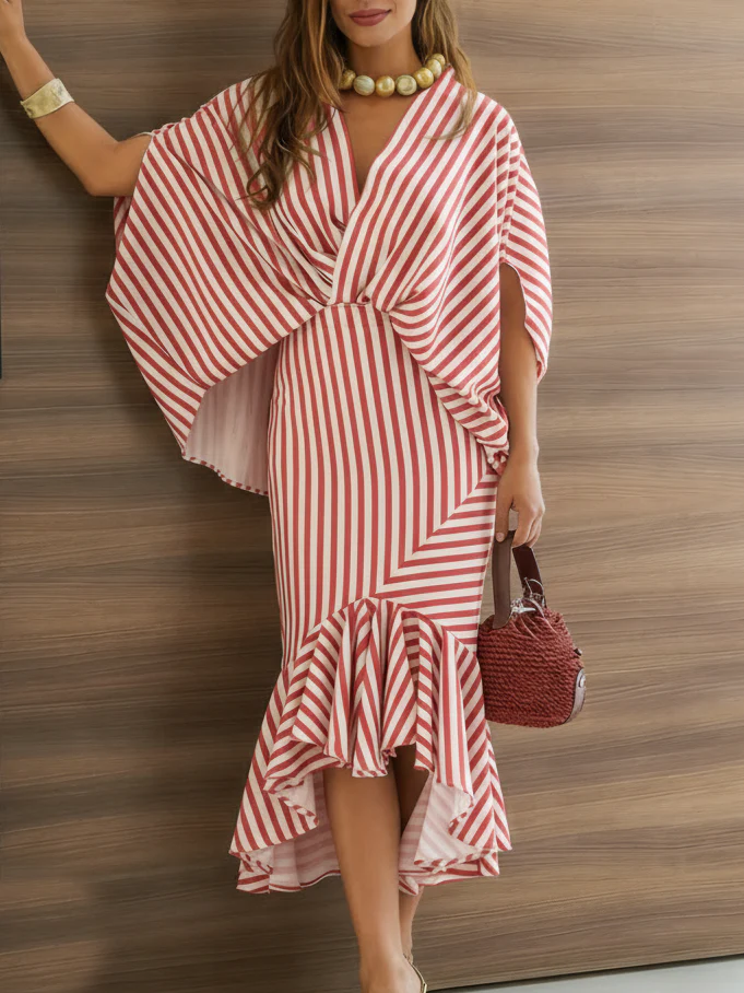 Striped Draped Two-Piece Set