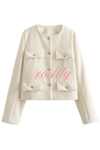 Stylish Buttoned Long Sleeve Casual Pocket Blazer