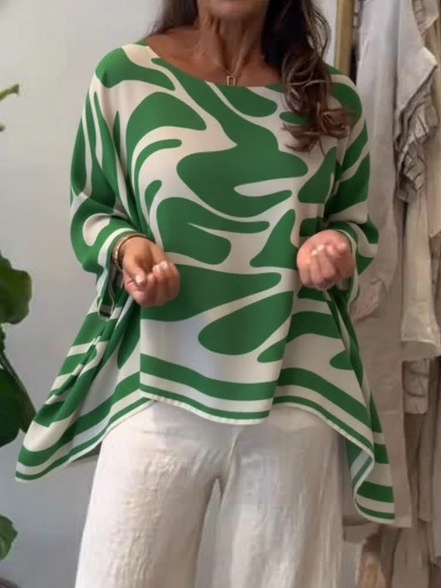 Flow Abstract Batwing Blouse