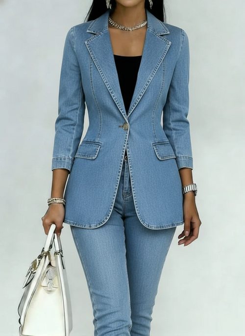 Casual Washed Denim Cotton Top