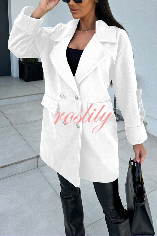 Stylish Lapel Double-breasted Loose Coat