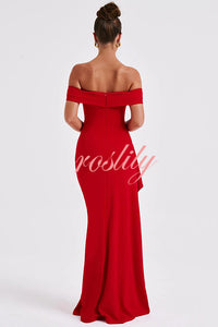 Sexy Lady Off Shoulder High Slit Maxi Dress